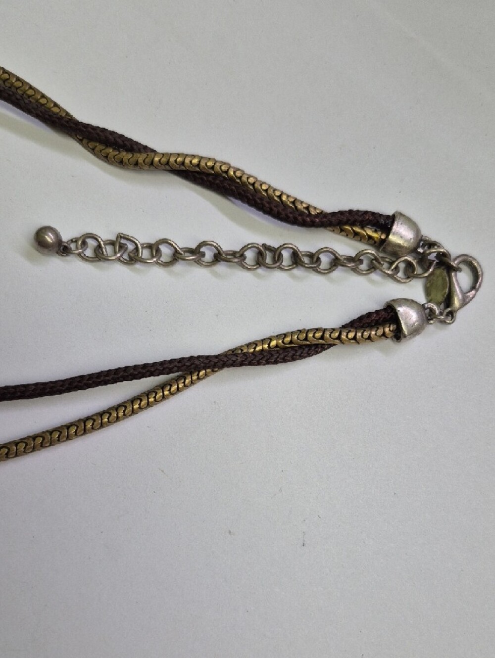 Chico's Chunky Bohemian Brown Wood & Silver-Tone Bead Necklace - Picture 5 of 5